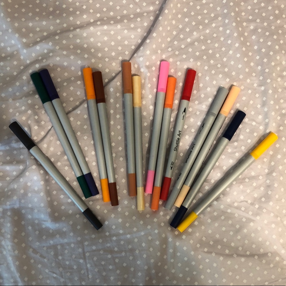 2 point shuttle art brush pens
